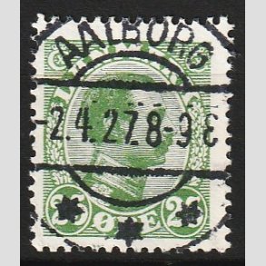 FRIM�RKER DANMARK | 1925-26 - AFA 148 - Chr. X 25 �re gr�n - Lux Stemplet Aalborg