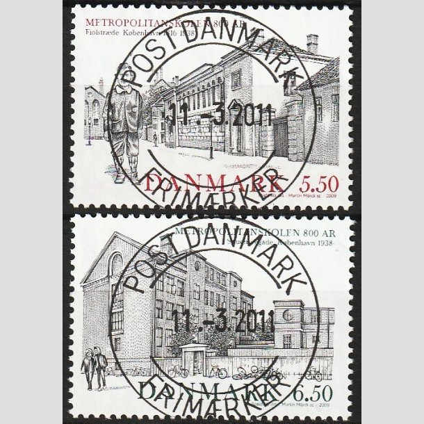 FRIM�RKER DANMARK | 2009 - AFA 1592-93 - Metropolitanskolen 100 �r. - S�t - Lux Stemplet 