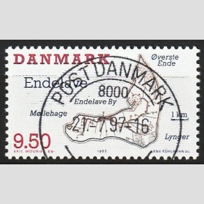 FRIM�RKER DANMARK | 1995 - AFA 1089 - Danske sm��er - 9,50 Kr. flerfarvet - Pragt Stemplet 