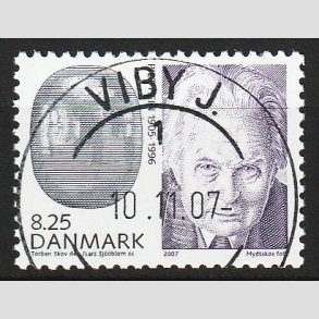 FRIM�RKER DANMARK | 2007 - AFA 1521 - Store danskere 2. - 8,25 Kr. Piet Hein - Pragt Stemplet Viby J.