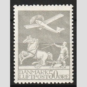 FRIM�RKER DANMARK | 1929 - AFA 181 - Gl. Luftpost 50 �re gr� - Ubrugt