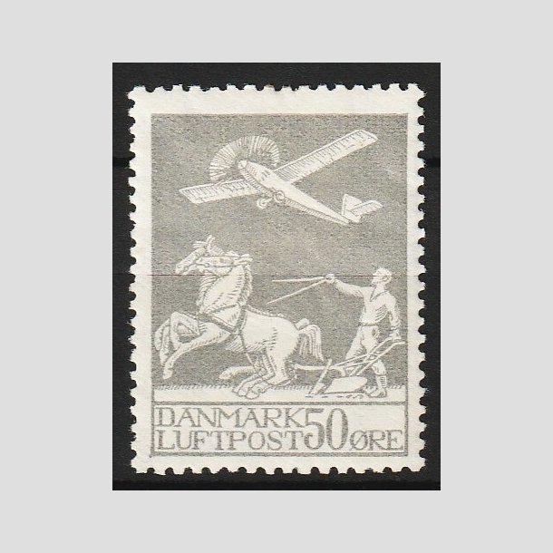 FRIM�RKER DANMARK | 1929 - AFA 181 - Gl. Luftpost 50 �re gr� - Ubrugt