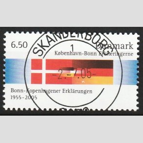 FRIM�RKER DANMARK | 2005 - AFA 1431 - K�benhavn-Bonn - 6,50 Kr. flerfarvet - Pragt Stemplet Skanderborg
