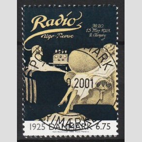 FRIM�RKER DANMARK | 2000 - AFA 1253 - 1900-tallet. Serie 2. - 6,75 Kr. Kommunikation 1925 - Lux Stemplet