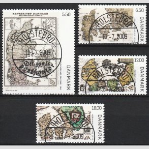 FRIM�RKER DANMARK | 2009 - AFA 1585-1588 - Gamle Danmarkskort - 5,50-18,00 Kr. i s�t - Lux Stemplet