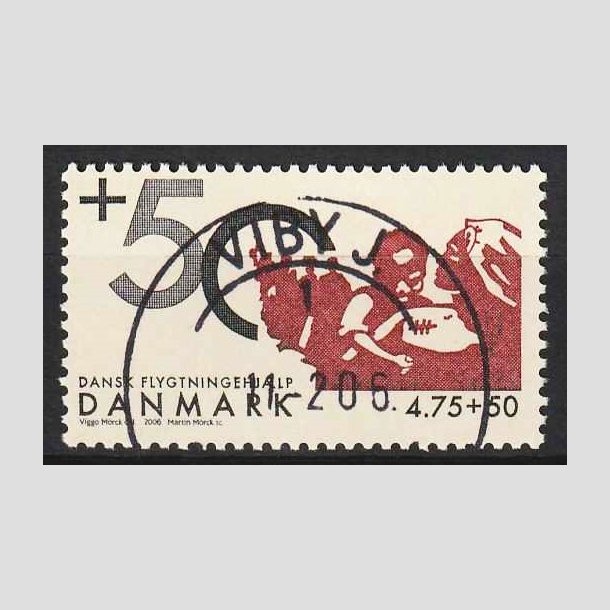 FRIM�RKER DANMARK | 2006 - AFA 1459 - Dansk flygtningehj�lp - 4,75+0,50 Kr. Afrika - Pragt Stemplet Viby J.