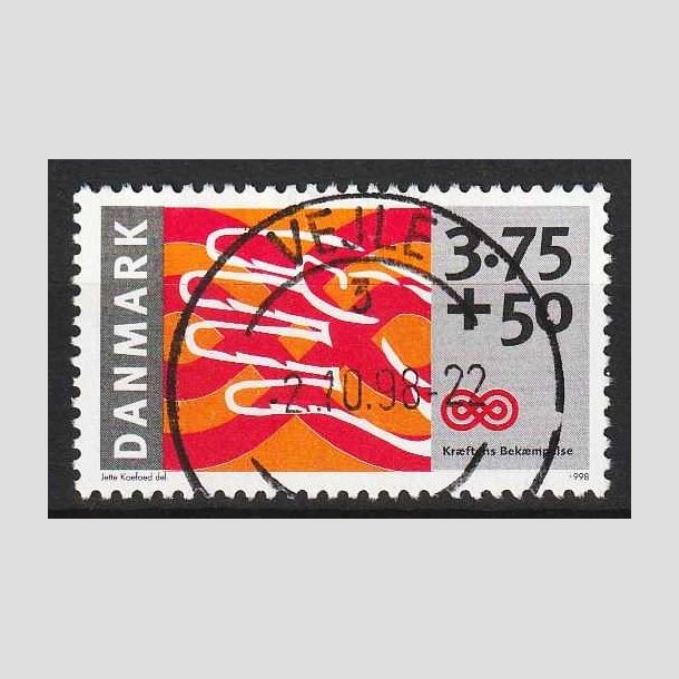 FRIM�RKER DANMARK | 1998 - AFA 1186 - Kr�ftens Bek�mpelse - 3,75 Kr. + 50 �re - Lux Stemplet Vejle