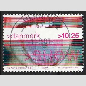 FRIM�RKER DANMARK | 2001 - AFA 1290 - Show - 10,25 Kr. piercing - Pragt Stemplet Herning