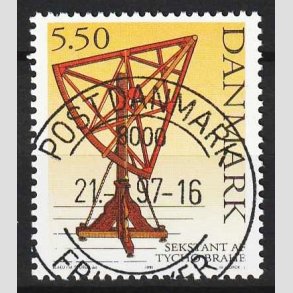 FRIM�RKER DANMARK | 1995 - AFA 1102 - Tycho Brahe - 5,50 Kr. flerfarvet - Lux Stemplet