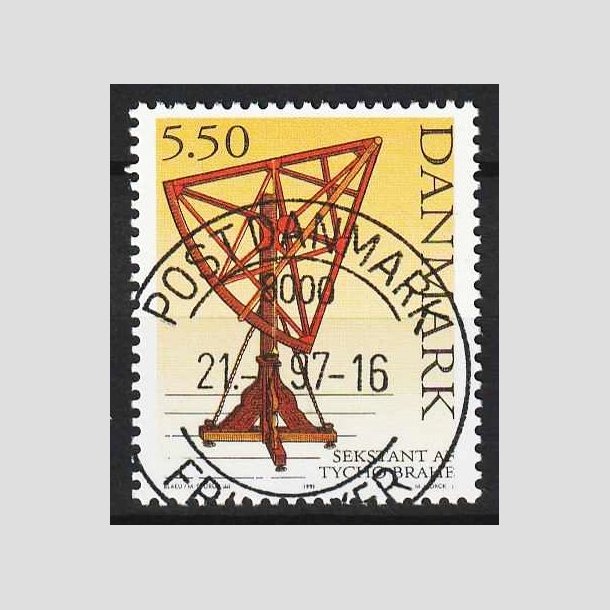 FRIM�RKER DANMARK | 1995 - AFA 1102 - Tycho Brahe - 5,50 Kr. flerfarvet - Lux Stemplet