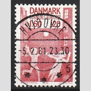 FRIM�RKER DANMARK | 1981 - AFA 718 - B�rnenes Kontor - 1,60 Kr. + 20 �re - Lux Stemplet Hvidovre