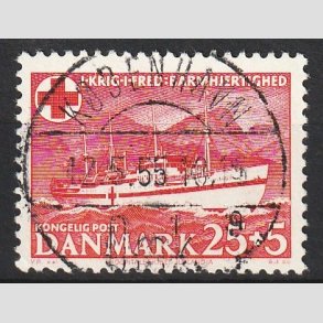 FRIM�RKER DANMARK | 1951 - AFA 333 - Jutlandia 25 + 5 �re r�d - Lux Stemplet