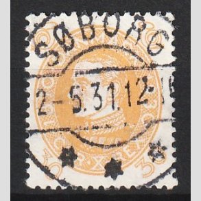 FRIM�RKER DANMARK | 1930 - AFA 193 - Chr. X 60 �r 30 �re gul - Lux Stemplet S�borg