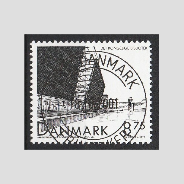 FRIM�RKER DANMARK | 1999 - AFA 1221 - Det Kongelige Bibliotek - 8,75 Kr. sort - Pragt Stemplet