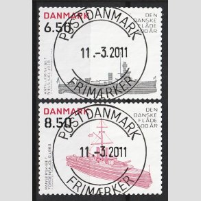 FRIM�RKER DANMARK | 2010 - AFA 1621E+22E - Den Danske fl�de 500 �r - 6,50 + 8,50 Kr. - Lux Stemplet 