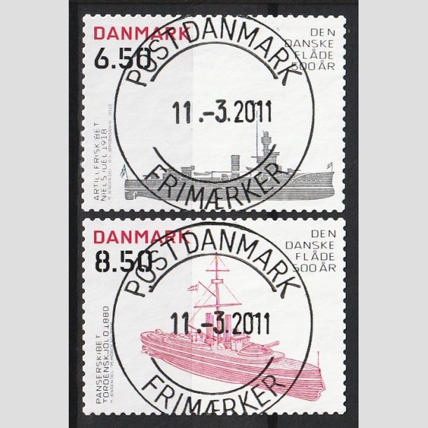 FRIM�RKER DANMARK | 2010 - AFA 1621E+22E - Den Danske fl�de 500 �r - 6,50 + 8,50 Kr. - Lux Stemplet 