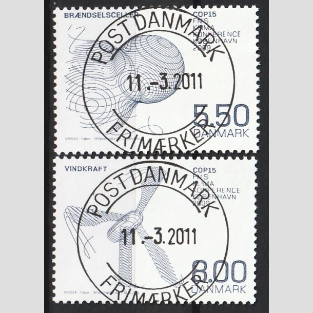 FRIM�RKER DANMARK | 2009 - AFA 1590+91 - COP15 - 5,50 + 8,50 Kr. flerfarvet - Lux Stemplet