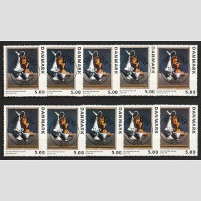 FRIM�RKER DANMARK | 1993 - AFA 1057 - Maleriserie 6. - 5,00 Kr. Wilhelm Lundstr�m x 10 stk. - Luxstemplet