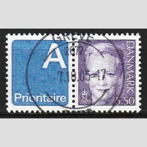 FRIM�RKER DANMARK | 2000 - AFA 1247v - Dronning Margrethe II - 5,50 kr. A-vignet - Pragt Stemplet Greve