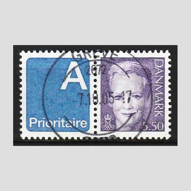 FRIM�RKER DANMARK | 2000 - AFA 1247v - Dronning Margrethe II - 5,50 kr. A-vignet - Pragt Stemplet Greve