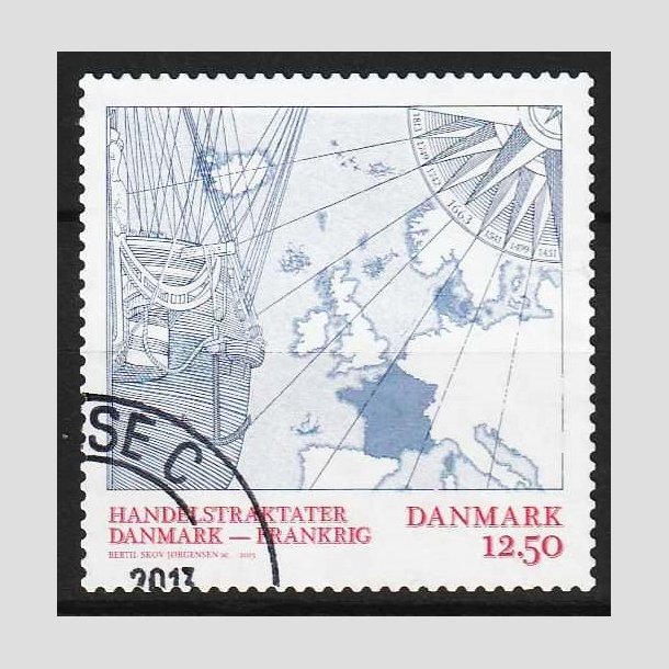 FRIM�RKER DANMARK | 2013 - AFA 1761 - Handelstraktater - 12,50 Kr. flerfarvet - P�nt Stemplet