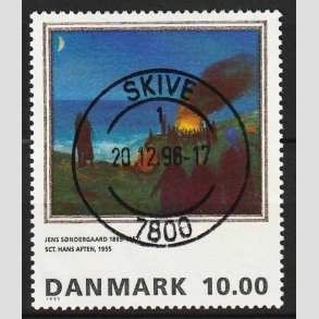 FRIM�RKER DANMARK | 1995 - AFA 1099 - Maleriserie 8. - 10,00 Kr. Jens S�ndergaard - Lux Stemplet Skive