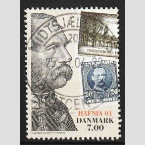 FRIM�RKER DANMARK | 2001 - AFA 1297 - HAFNIA 01 UDSTILLING - 7,00 Kr. - Pragt Stemplet 