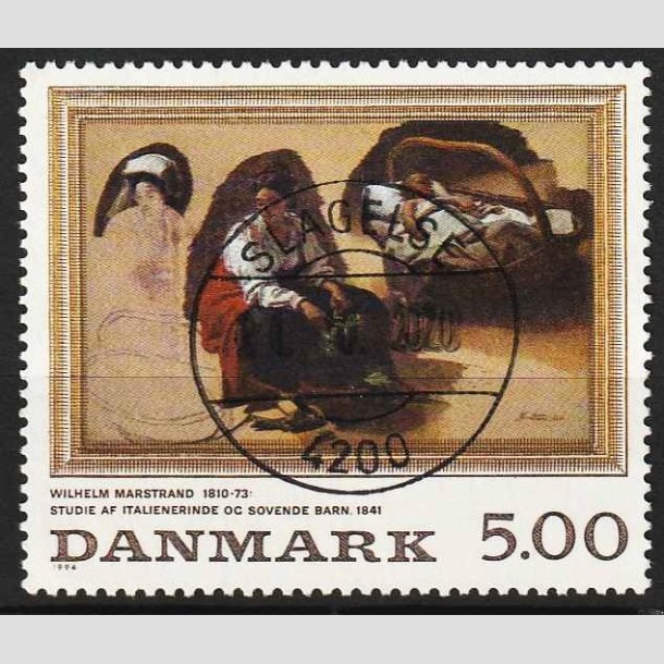 FRIM�RKER DANMARK | 1994 - AFA 1081 - Maleriserie 7. - 5,00 Kr. flerfarvet - Pragt Stemplet Slagelse