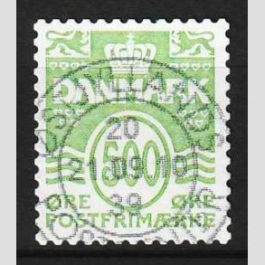 FRIM�RKER DANMARK | 2008 - AFA 1530E - B�lgelinie - 500 �re lys gr�n - Pragt Stemplet