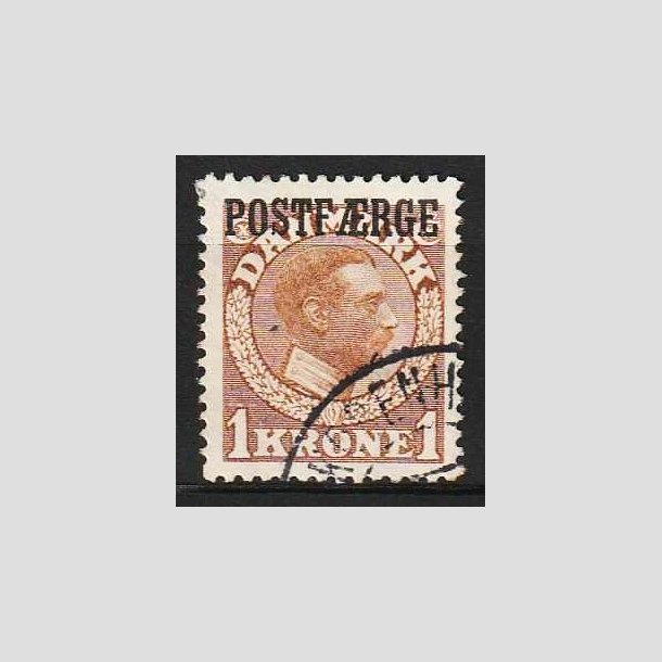 FRIM�RKER DANMARK | 1919-20 - AFA 4 - 1 Kr. gulbrun Postf�rge - P�nt Stemplet