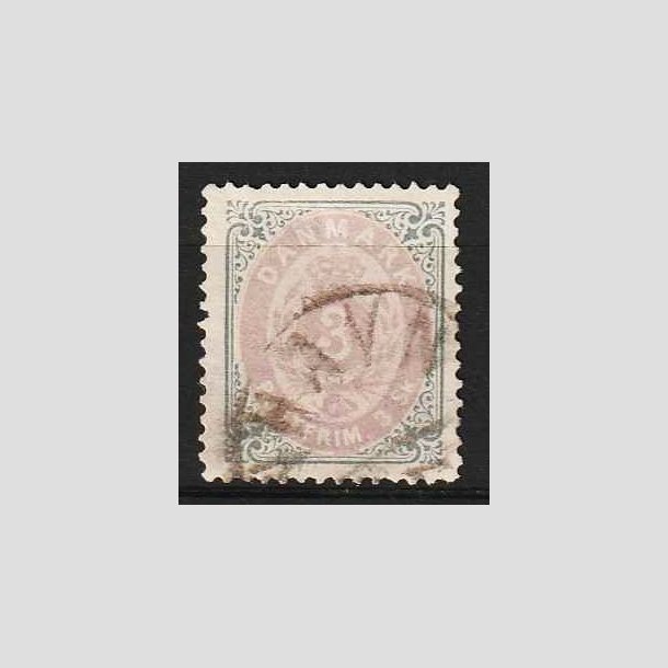 FRIM�RKER DANMARK | 1871-74 - AFA 17 - 3 Skilling gr�/lilla - Stemplet