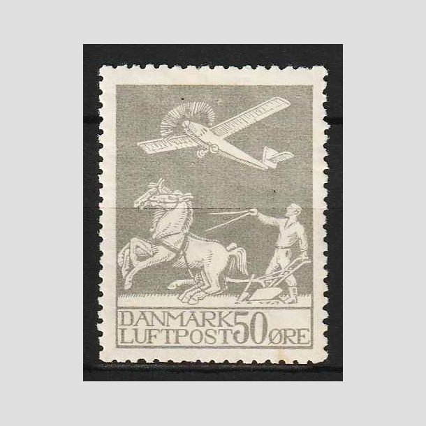FRIM�RKER DANMARK | 1929 - AFA 181 - Gl. Luftpost 50 �re gr� - Ubrugt