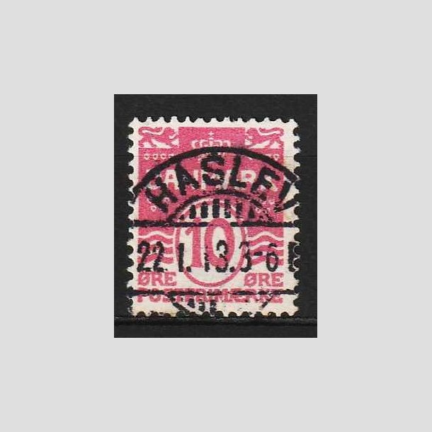 FRIM�RKER DANMARK | 1912 - AFA 65 - B�lgelinie 10 �re karminrosa - Lux Stemplet Haslev