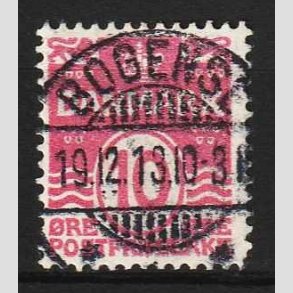FRIM�RKER DANMARK | 1912 - AFA 65 - B�lgelinie 10 �re karminrosa - Lux Stemplet Bogense