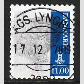 FRIM�RKER DANMARK | 2011 - AFA 1645E - Dronning Margrethe - 11,00 Kr. gr�/m�rkbl� - Lux Stemplet