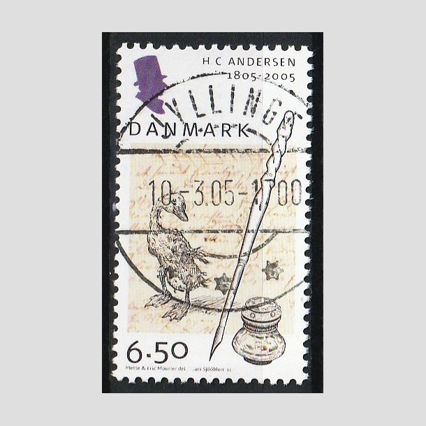 FRIM�RKER DANMARK | 2005 - AFA 1424 - H.C. Andersen - 6,50 Kr. Pen og bl�k - Pragt Stemplet Jyllinge