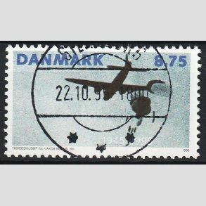 FRIM�RKER DANMARK | 1995 - AFA 1093 - 50 �ret for befrielsen - 8,75 Kr. flerfarvet - Pragt Stemplet Silkeborg
