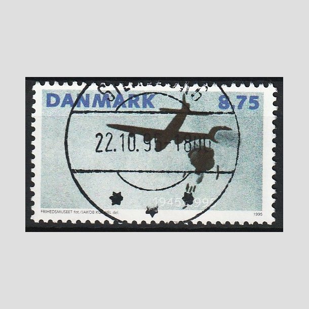 FRIM�RKER DANMARK | 1995 - AFA 1093 - 50 �ret for befrielsen - 8,75 Kr. flerfarvet - Pragt Stemplet Silkeborg