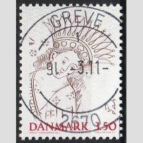 FRIM�RKER DANMARK | 1992 - AFA 1011 - Nordia 94 - 3,50 Kr. brun/r�d/gr� - Lux Stemplet