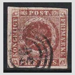 FRIM�RKER DANMARK | 1852 - AFA 1 - 4 R.B.S Ia r�dbrun - Thiele I - Stemplet