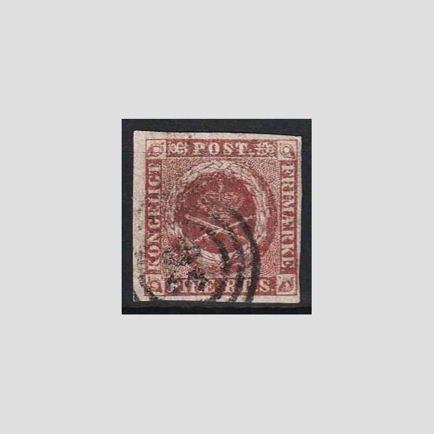 FRIM�RKER DANMARK | 1852 - AFA 1 - 4 R.B.S Ia r�dbrun - Thiele I - Stemplet