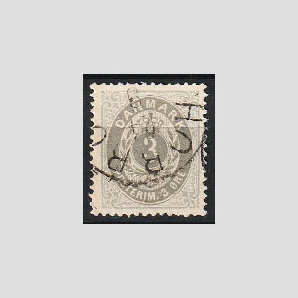 FRIM�RKER DANMARK | 1875 - AFA 22a - 3 �re ultramarin/gr� - Stemplet