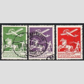 FRIM�RKER DANMARK | 1925 - AFA 144,145,146 - Gl. Luftpost - Stemplet