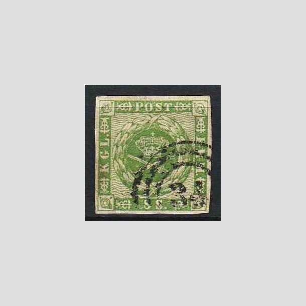 FRIM�RKER DANMARK | 1858-62 - AFA 8 - 8 Skilling gr�n - Stemplet