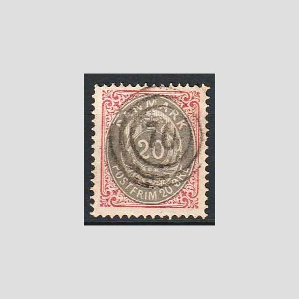 FRIM�RKER DANMARK | 1875 - AFA 28y - 20 �re r�d/gr� - Stemplet 