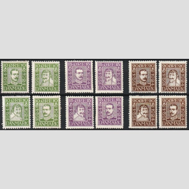 FRIM�RKER DANMARK | 1924 - AFA 132-143 - Postjubil�um i komplet s�t - Ubrugt