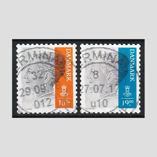 FRIM�RKER DANMARK | 2015-16 - AFA 1840+80 - Dronning Margrethe II (POST NORD) - 16 + 19 Kr. - Stemplet