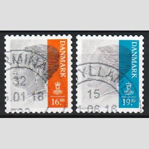 FRIM�RKER DANMARK | 2015-16 - AFA 1840+80 - Dronning Margrethe II (POST NORD) - 16 + 19 Kr. - Stemplet