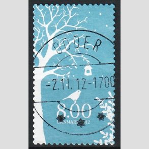 FRIM�RKER DANMARK | 2012 - AFA 1722 - Vinter - 8,00 Kr. flerfarvet - Lux Stemplet Odder