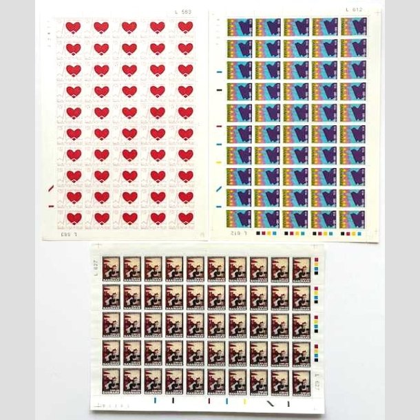 FRIMRKER DANMARK | 1984-85 - AFA 808+831+843 - 3 stk. bedre helark UF - Postfrisk
